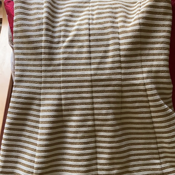 Lilly Pulitzer M dress gold and beige stripe beautiful well made price 50.00 - Picture 4 of 4